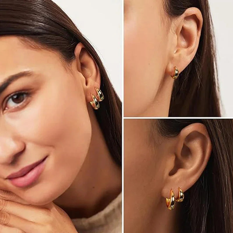 Filipino Gold Hoop Earrings Set