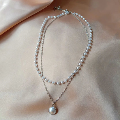 Korean Pearl Charm Choker