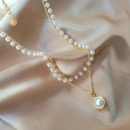 Korean Pearl Charm Choker