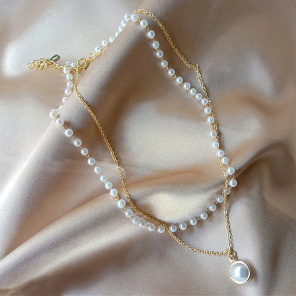 Korean Pearl Charm Choker