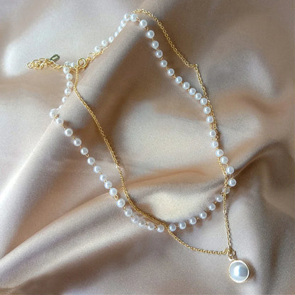 Korean Pearl Charm Choker