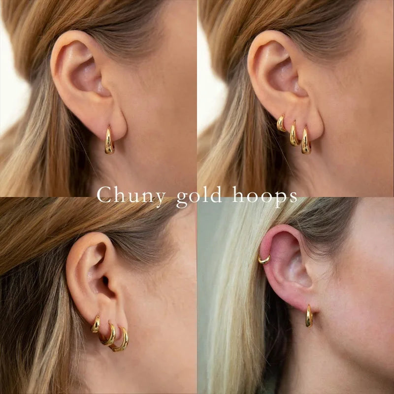 Filipino Gold Hoop Earrings Set