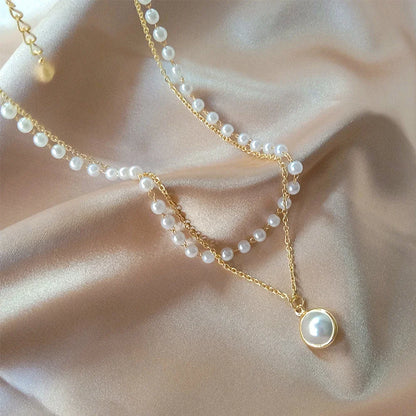 Korean Pearl Charm Choker