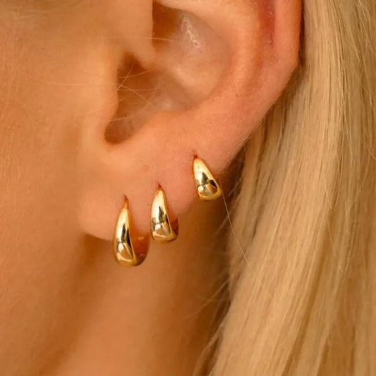 Filipino Gold Hoop Earrings Set