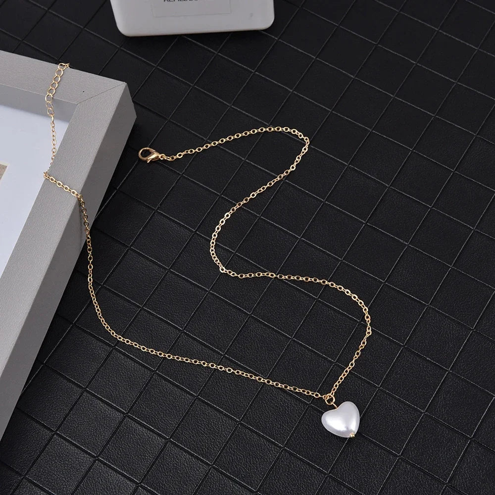 Korean Pearl Charm Choker